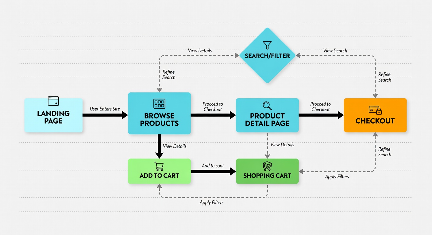 eCommerce customer journey diagram